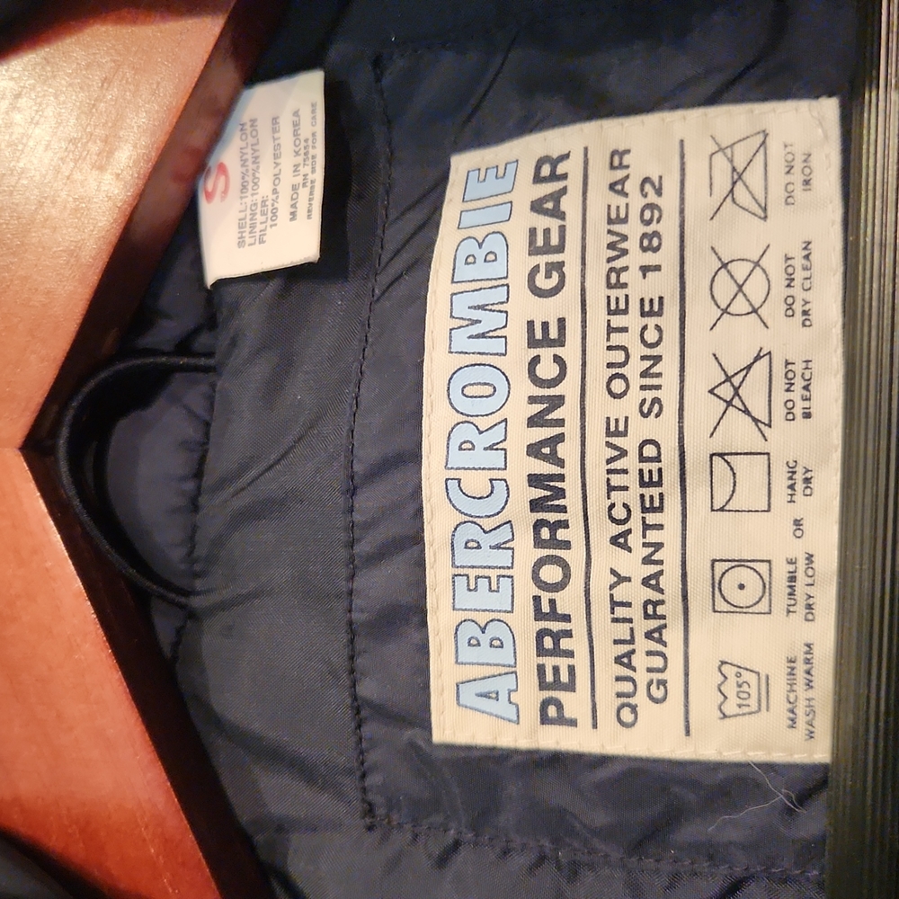 Y2K 90s Abercrombie and Fitch Small Blue Puffer‎ Vest - Picture 2 of 10